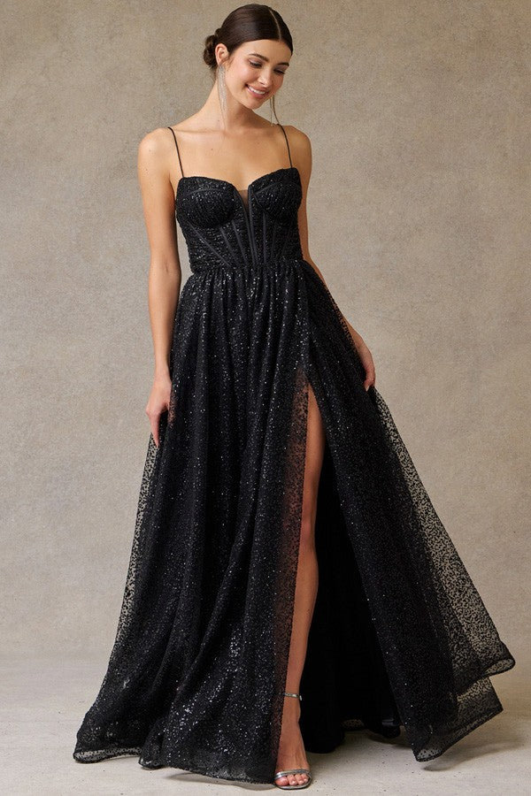 Sleeveless Skinny Straps A Line Dress