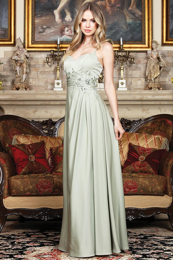 Sleeveless Sweetheart Bead Design Top A Line Dress