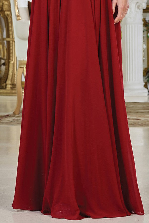 3 Quarter Bell Sleeve Chiffon Mob Dress