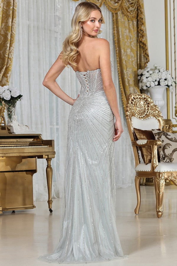 Sleeveless V Neckline Embellished Sheath Dress