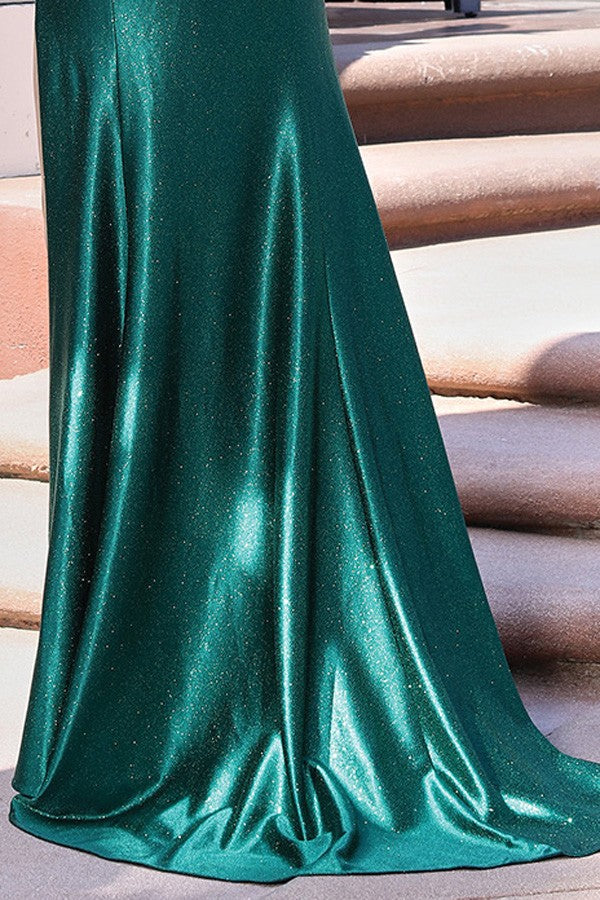 Strapless Swoosh Neckline Design Top Metallic Shea
