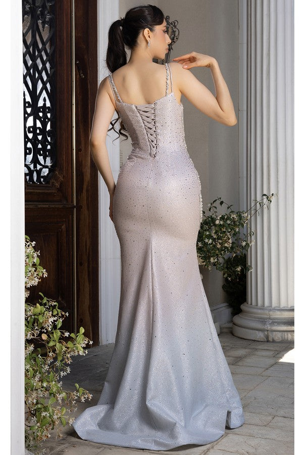 Sleeveless Metallic Mermaid Dress