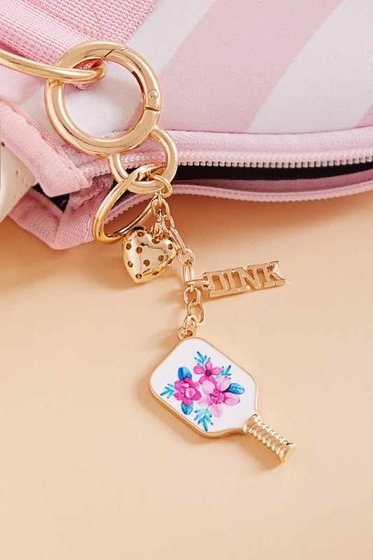 Sports Pickleball Enamel Bag Charm And Keychain