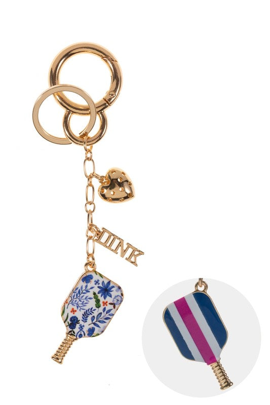 Sports Pickleball Enamel Bag Charm And Keychain