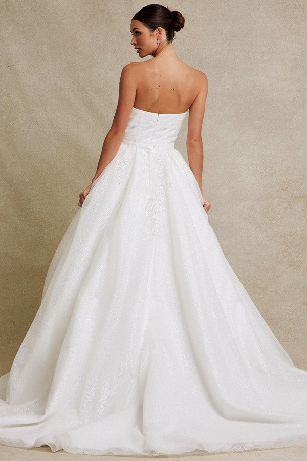 Strapless Straight Top Convertible Wedding Gown