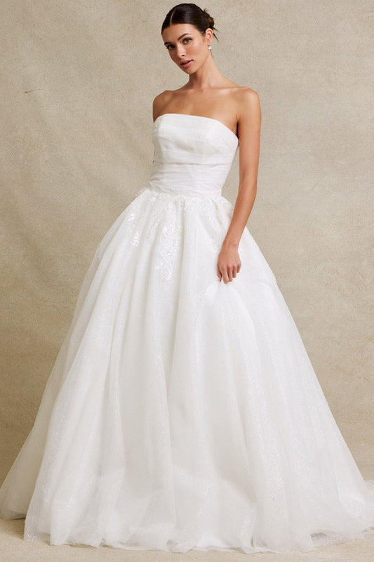 Strapless Straight Top Convertible Wedding Gown