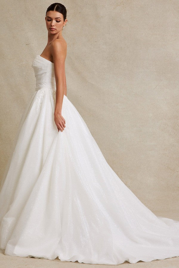 Strapless Straight Top Convertible Wedding Gown