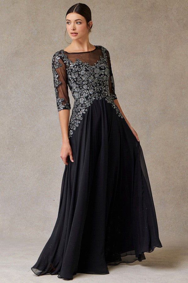 Illusion Bateau Neckline A Line Mama Dress