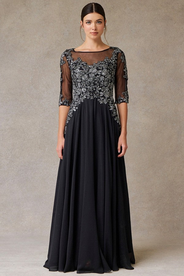 Illusion Bateau Neckline A Line Mama Dress