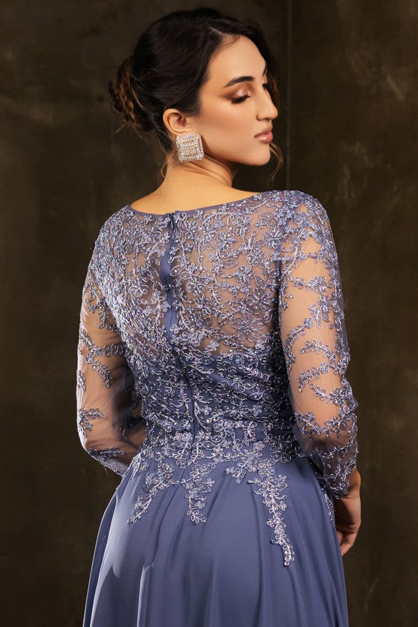 Sheer 3 Quarter Sleeve Midi Mama Dress