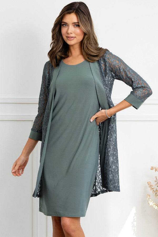 3 Quarter Sleeve Knee Length Mob Dress