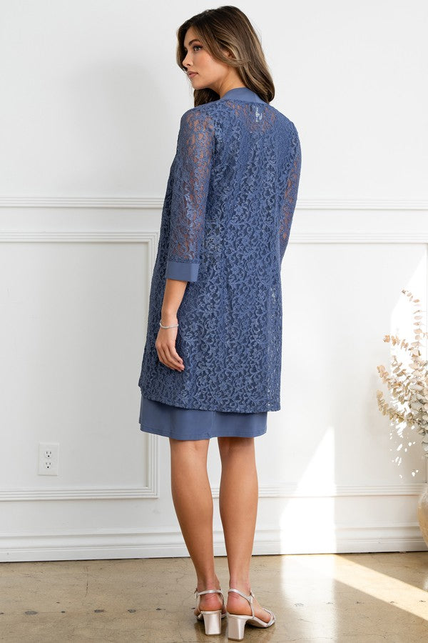 3 Quarter Sleeve Knee Length Mob Dress