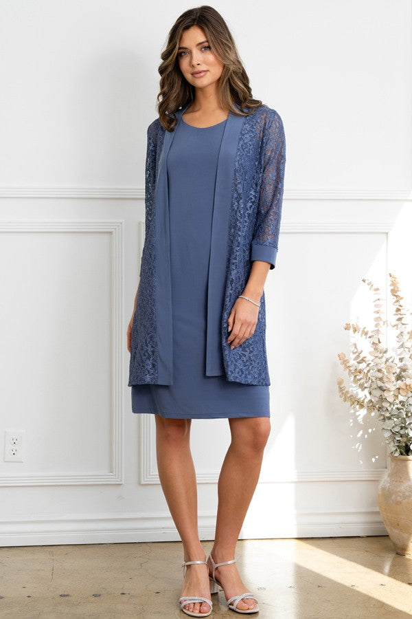 3 Quarter Sleeve Knee Length Mob Dress