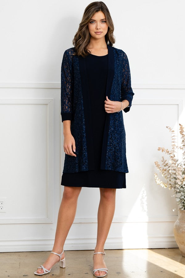 3 Quarter Sleeve Knee Length Mob Dress
