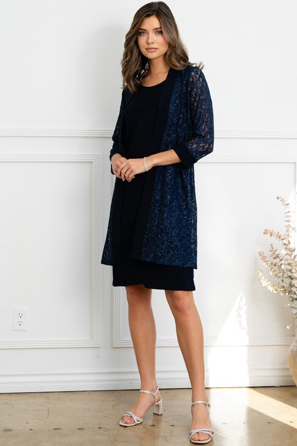 3 Quarter Sleeve Knee Length Mob Dress