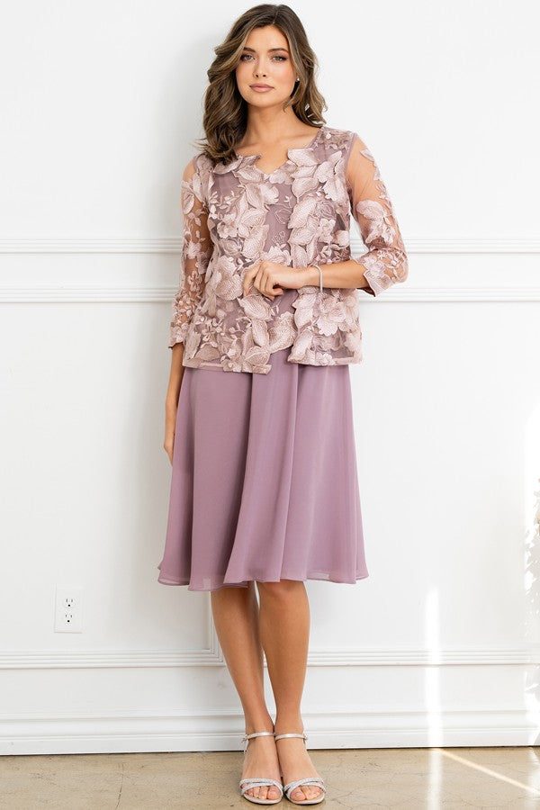 2 Pc Set Knee Length Mob Dress