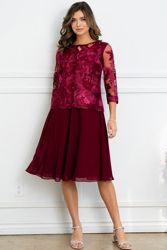 2 Pc Set Knee Length Mob Dress