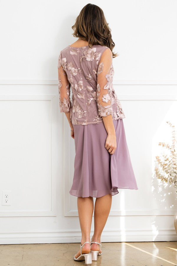 2 Pc Set Knee Length Mob Dress