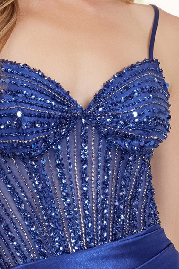 Sleeveless Spaghetti Straps Embellished Mini Dress