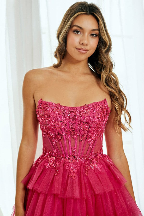 Strapless Bateau Straight Bustline Cocktail Dress