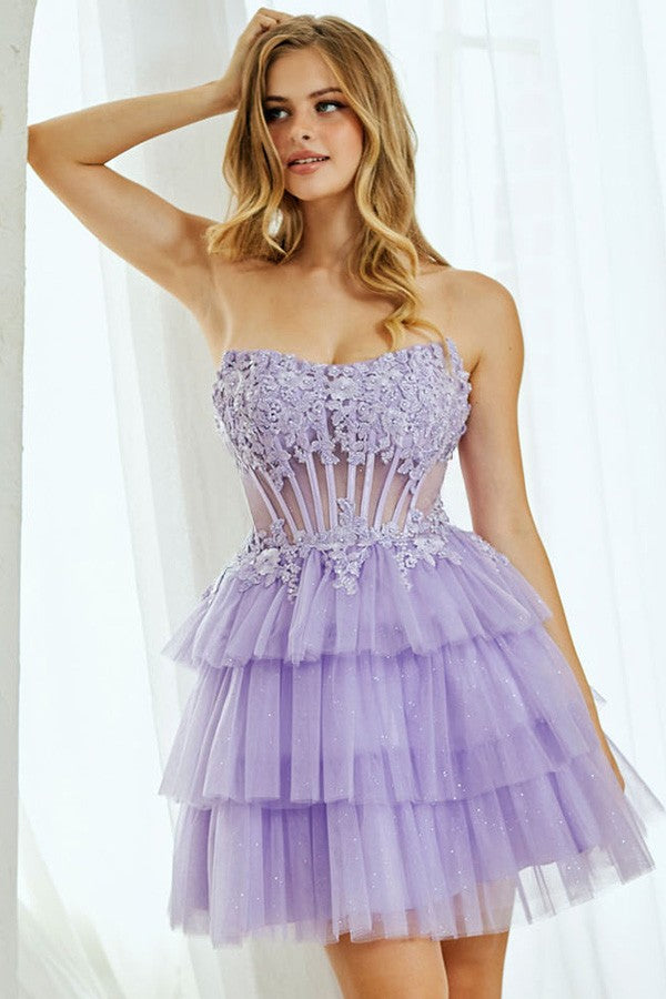 Strapless Bateau Straight Bustline Cocktail Dress