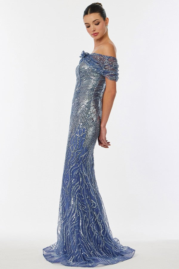 Strapless Off The Shoulder Glitter Sequin Mermaid