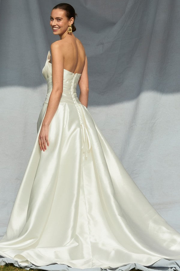 Strapless Sweetheart Mikado A-line Wedding Gown
