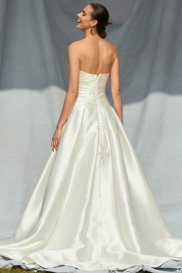 Strapless Sweetheart Mikado A-line Wedding Gown