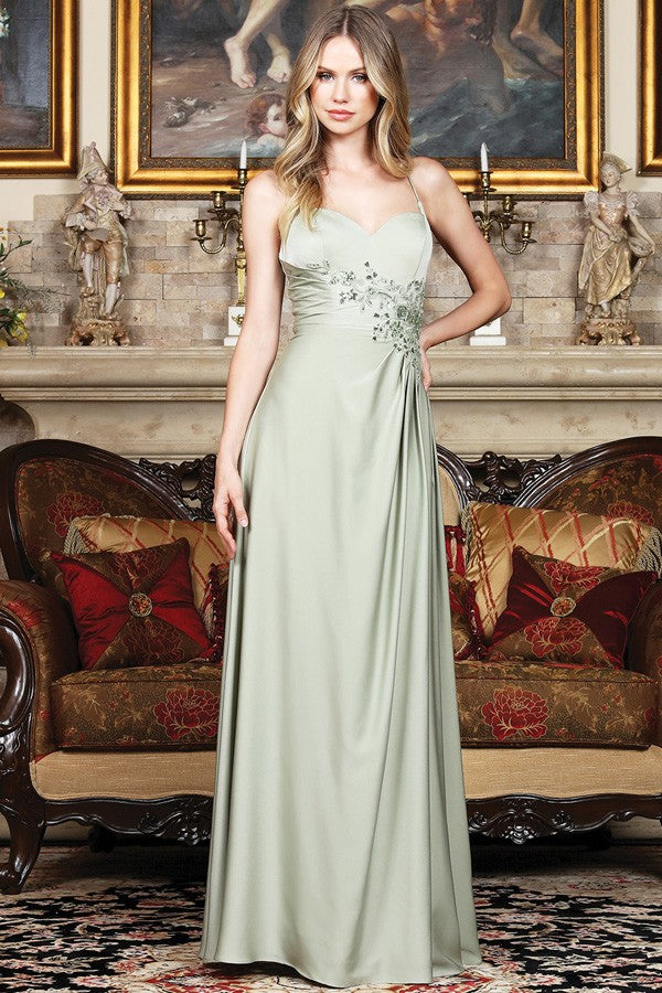 Sleeveless Sweetheart Bead Design Top A Line Dress