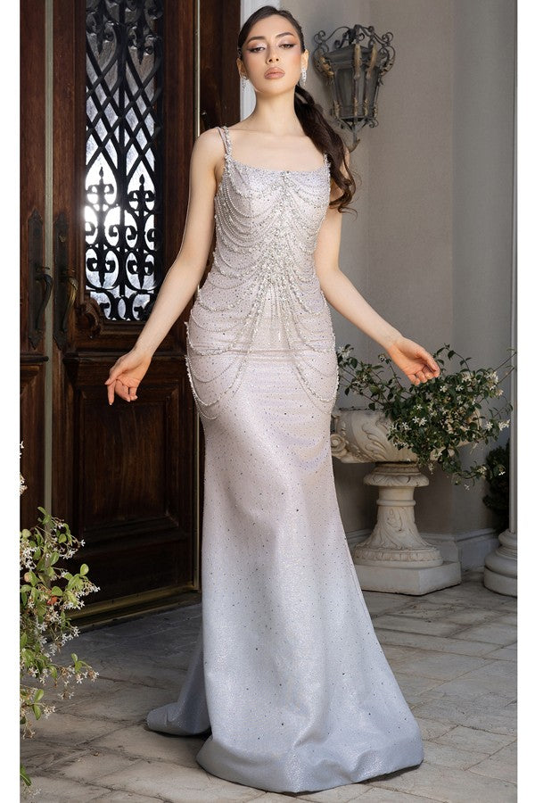 Sleeveless Metallic Mermaid Dress
