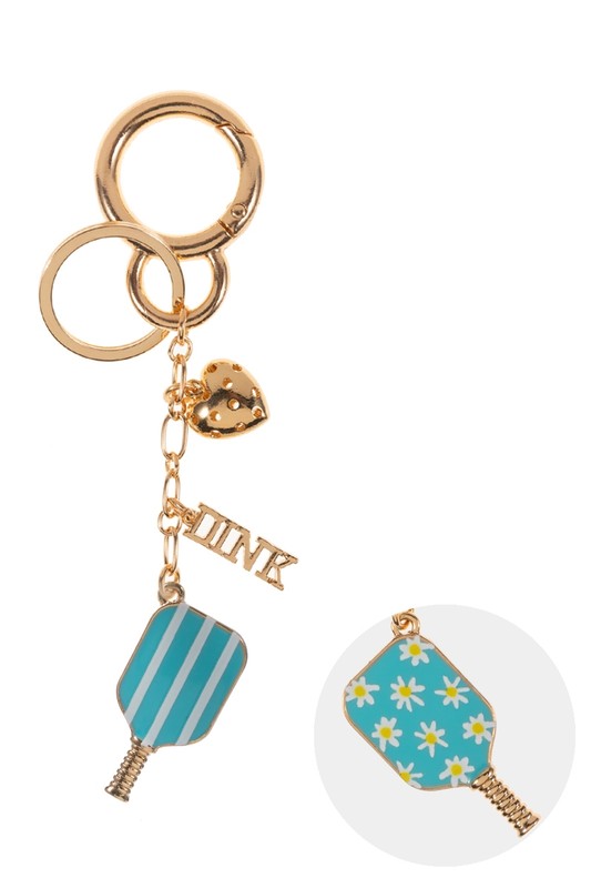 Sports Pickleball Enamel Bag Charm And Keychain