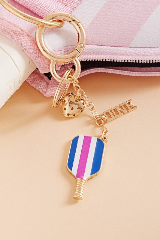 Sports Pickleball Enamel Bag Charm And Keychain