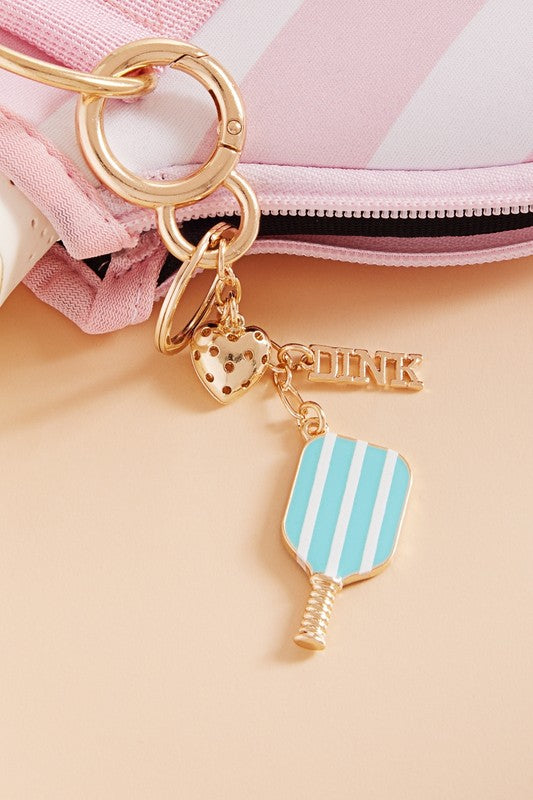 Sports Pickleball Enamel Bag Charm And Keychain