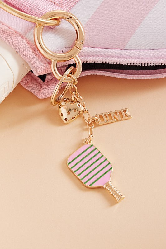 Sports Pickleball Enamel Bag Charm And Keychain