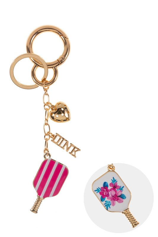 Sports Pickleball Enamel Bag Charm And Keychain