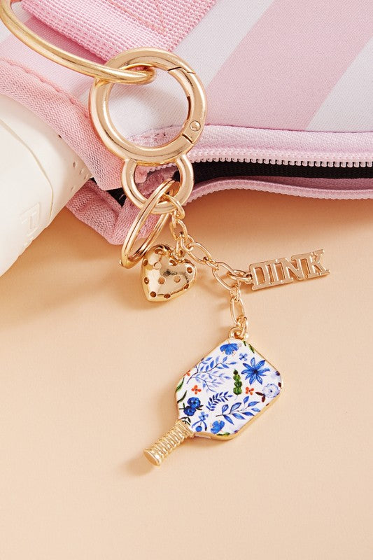 Sports Pickleball Enamel Bag Charm And Keychain