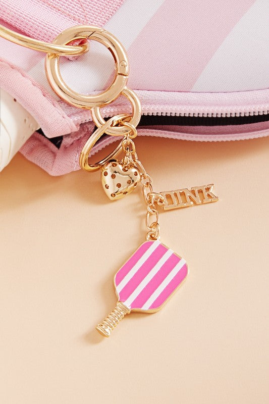 Sports Pickleball Enamel Bag Charm And Keychain